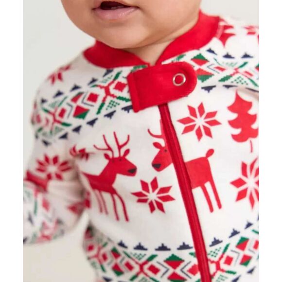 ~ Hanna Andersson 12-18 mo long sleeve baby zip romper sleeper deer pajamas - Picture 1 of 12
